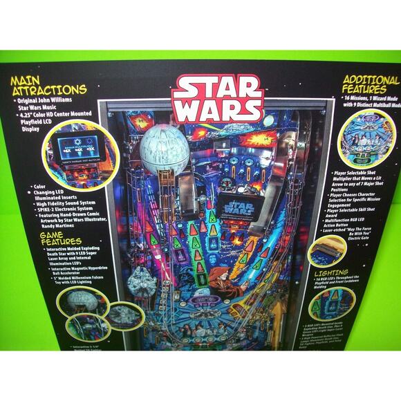 Star Wars Premium Pinball FLYER Comic Book Art Model Original Space Age Sci-Fi - Picture 4 of 7